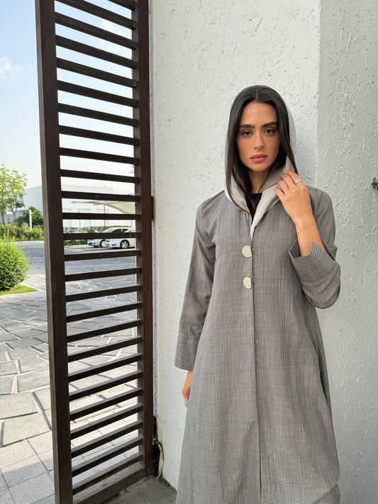Light Grey Linen - Abaya