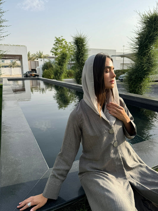 Light Grey Linen - Abaya